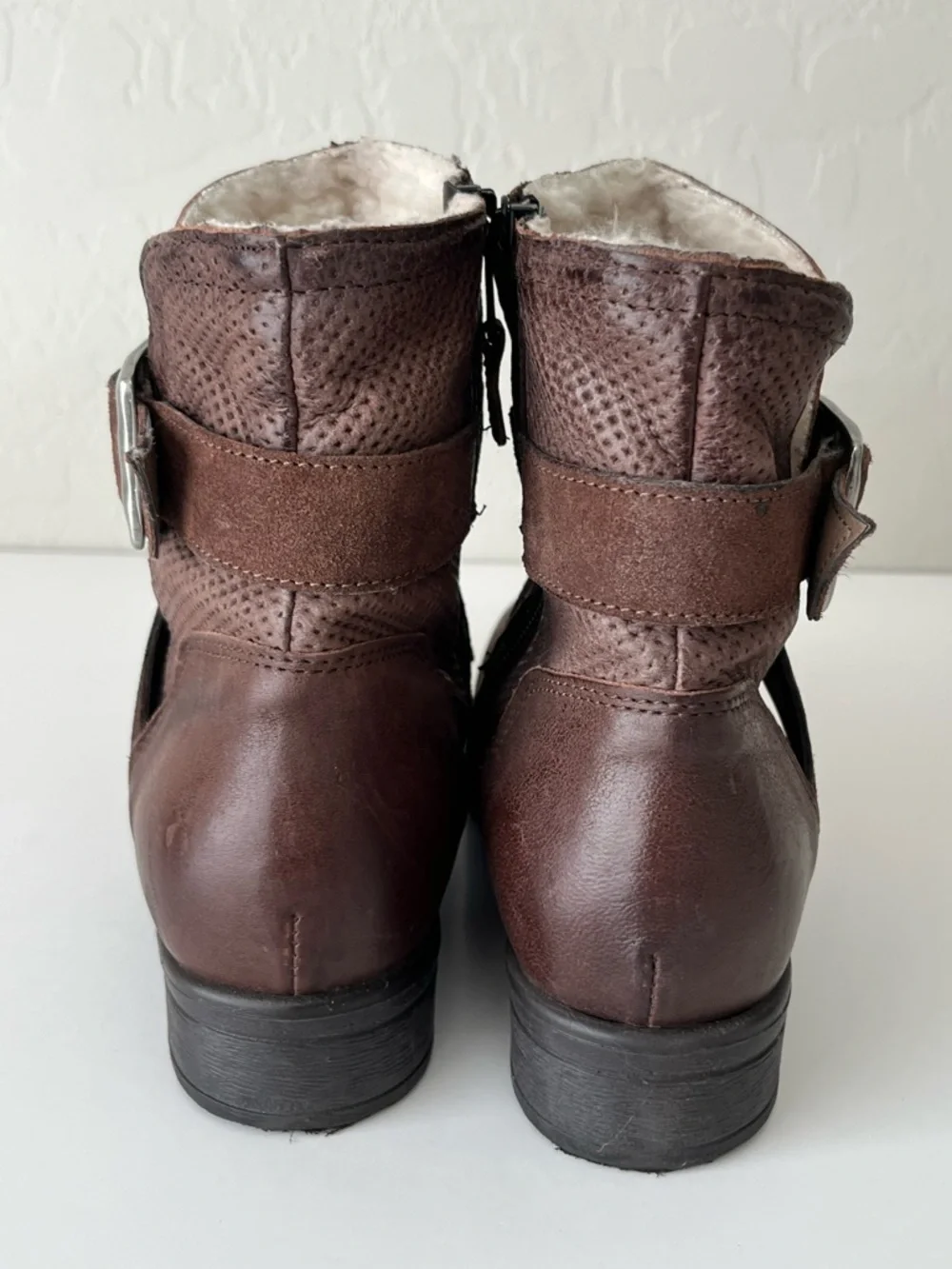 Miz Mooz Sabel Leather wool lined Ankle Boots Espresso 37 US7
